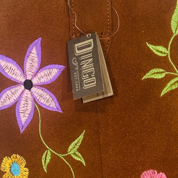 Dingo Flower Power Embroidered Floral Snip Toe Knee-hi Western Cowboy Boots - Picture 7 of 15